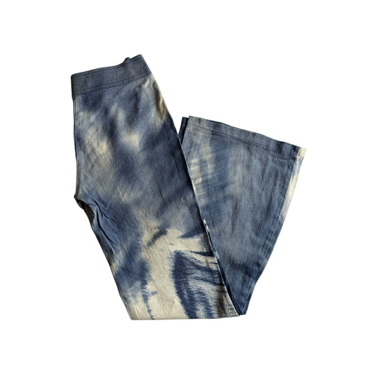 🐅 Pantaloni evazați Y2K all-over print tiger albastru – mărimea EU 36 (S)