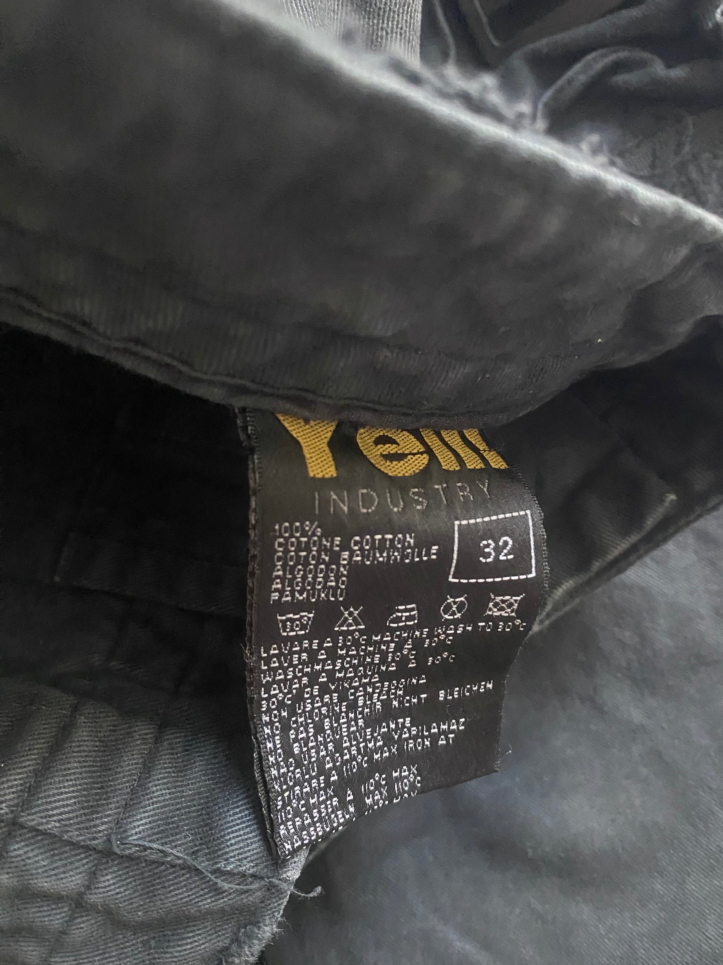 🔩 Y2K Utility Washed Black Cargo Pants – Heavy Cotton