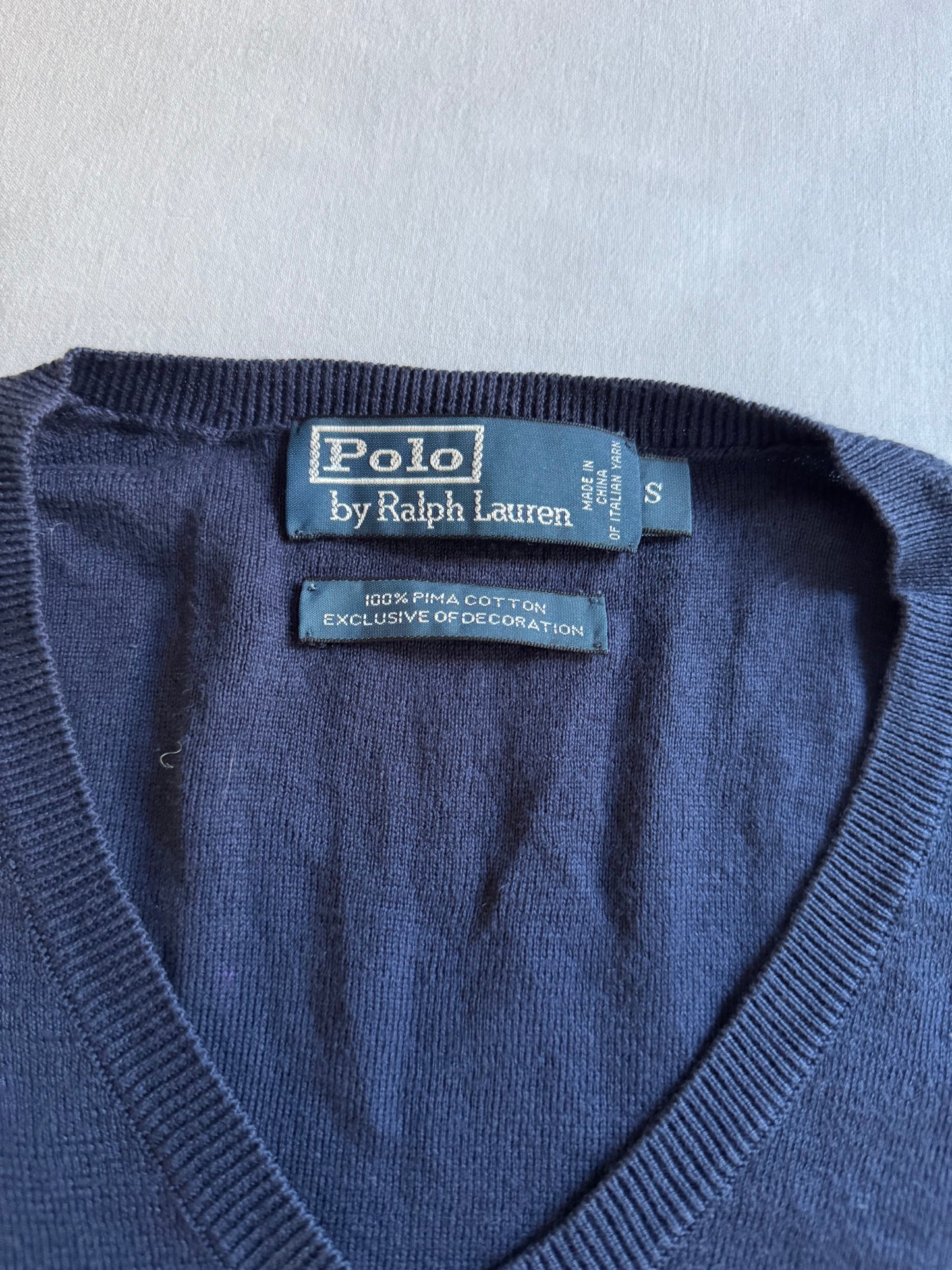 🐴 Vestă Polo Ralph Lauren V-neck navy – mărimea S