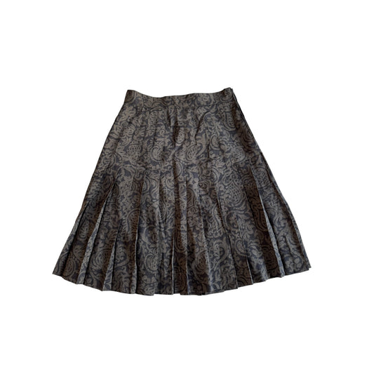 ☕️ Fustă Vintage Plisată din Lână Printată – S (EU 36)