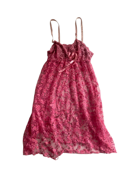 🌸 Top Y2K Cherry Blossom cu Dantelă – Mărime L