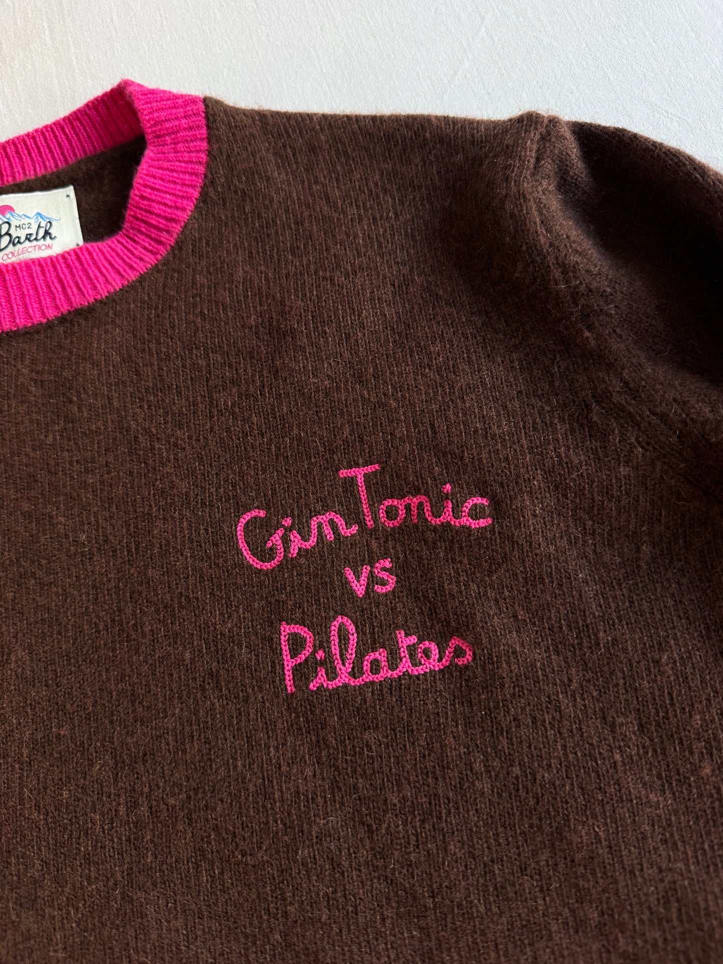 🎿 🧘‍♀️ Pulover Damă MC2 Saint Barth Maro Închis din Lână cu Broderie – XS