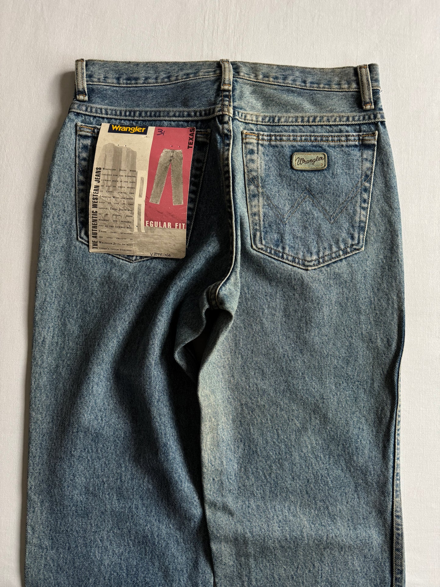 👖 90’s Deadstock Wrangler Texas Jeans – W31 x L34 – Noi cu etichetă