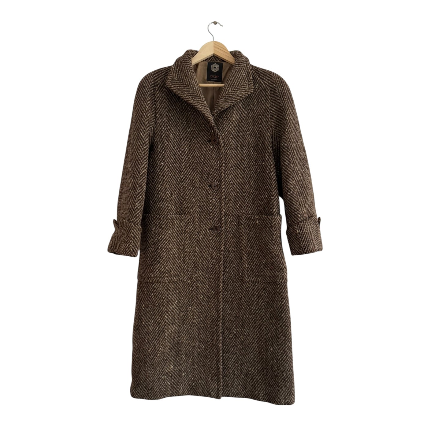 🧥 Palton Vintage Damă din Tweed Irlandez din Lână – IT 42 (S / M Femei)