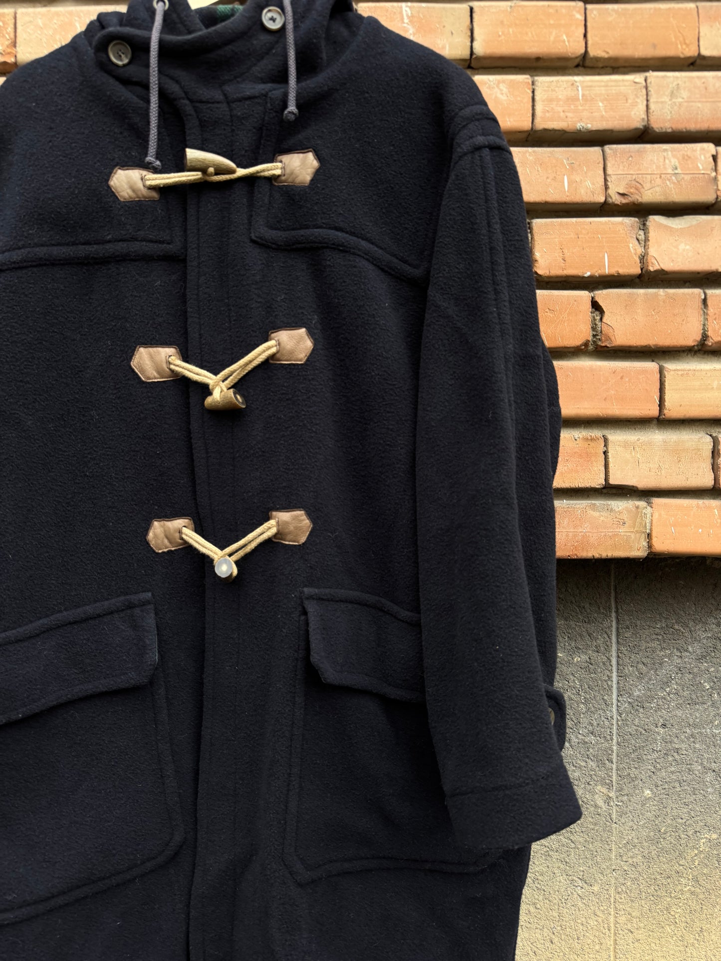 🧥 Palton Vintage Bărbați Henry Cotton’s Navy Tip Duffle din Lână cu Glugă – 52 (XL)