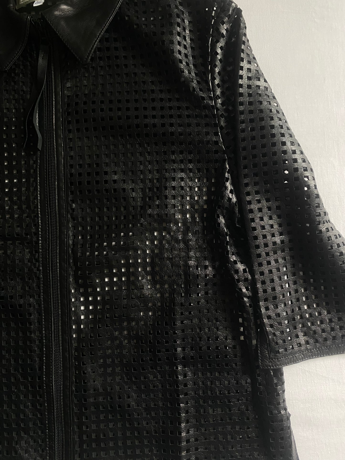 🖤 Cămașă Vintage din Piele Transparentă – Mărime L (Fit S/M)