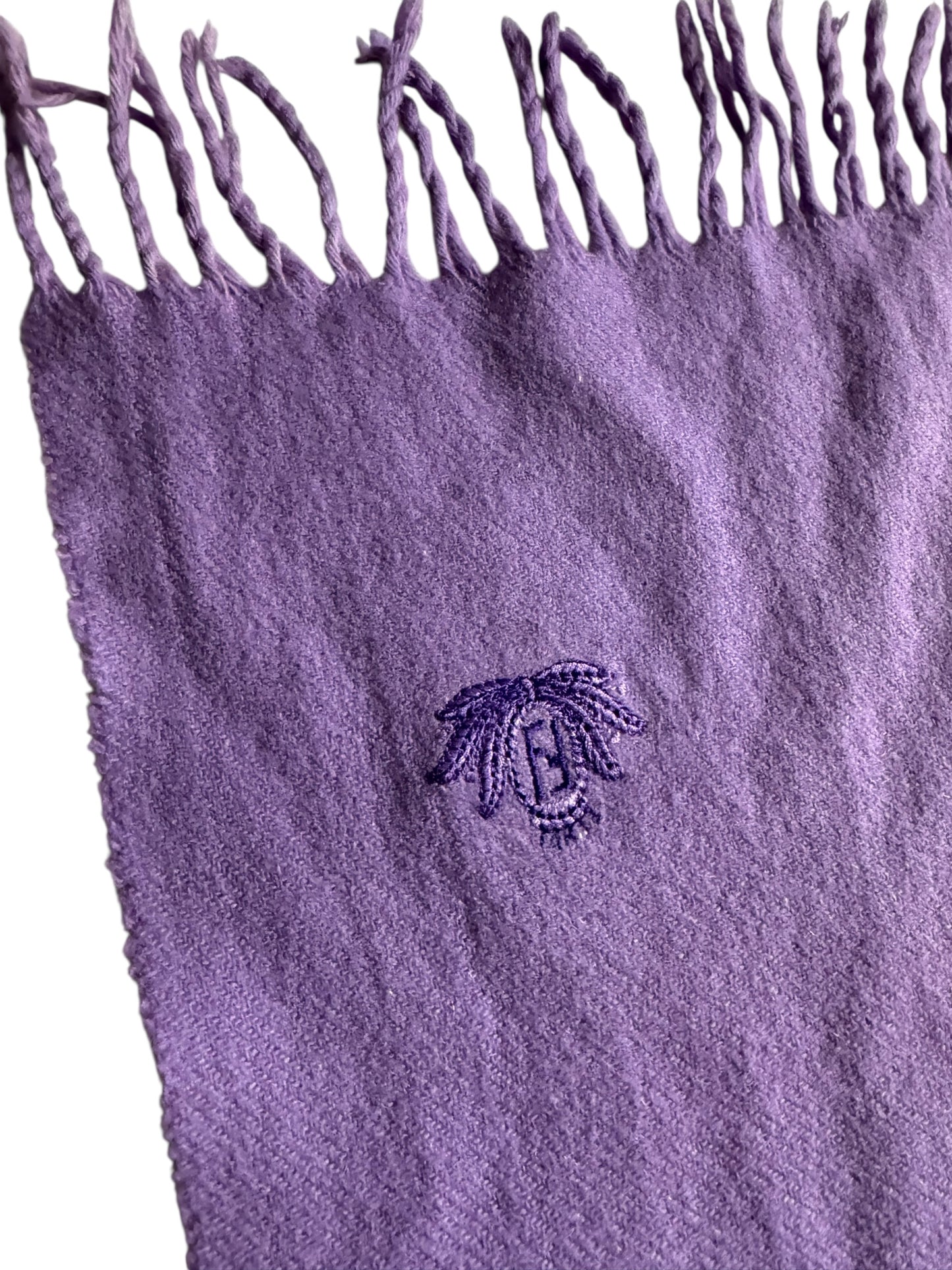 🍇 Vintage 80’s Fendi Purple Scarf – 100% Wool – Made in Italy