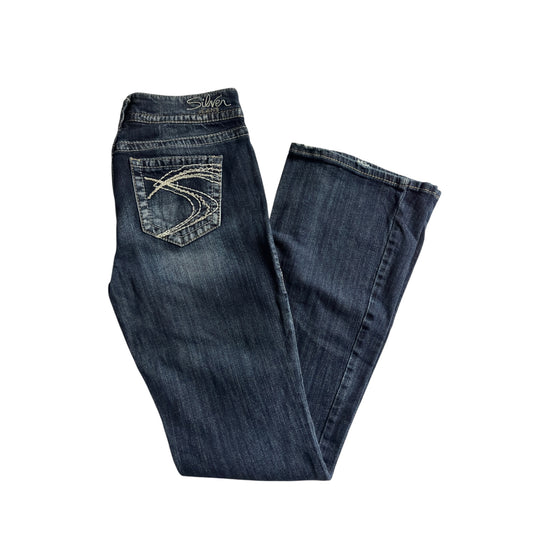 👖 Jeans Silver Y2K pentru femei – Bootcut – W29 / L34 – EU 38