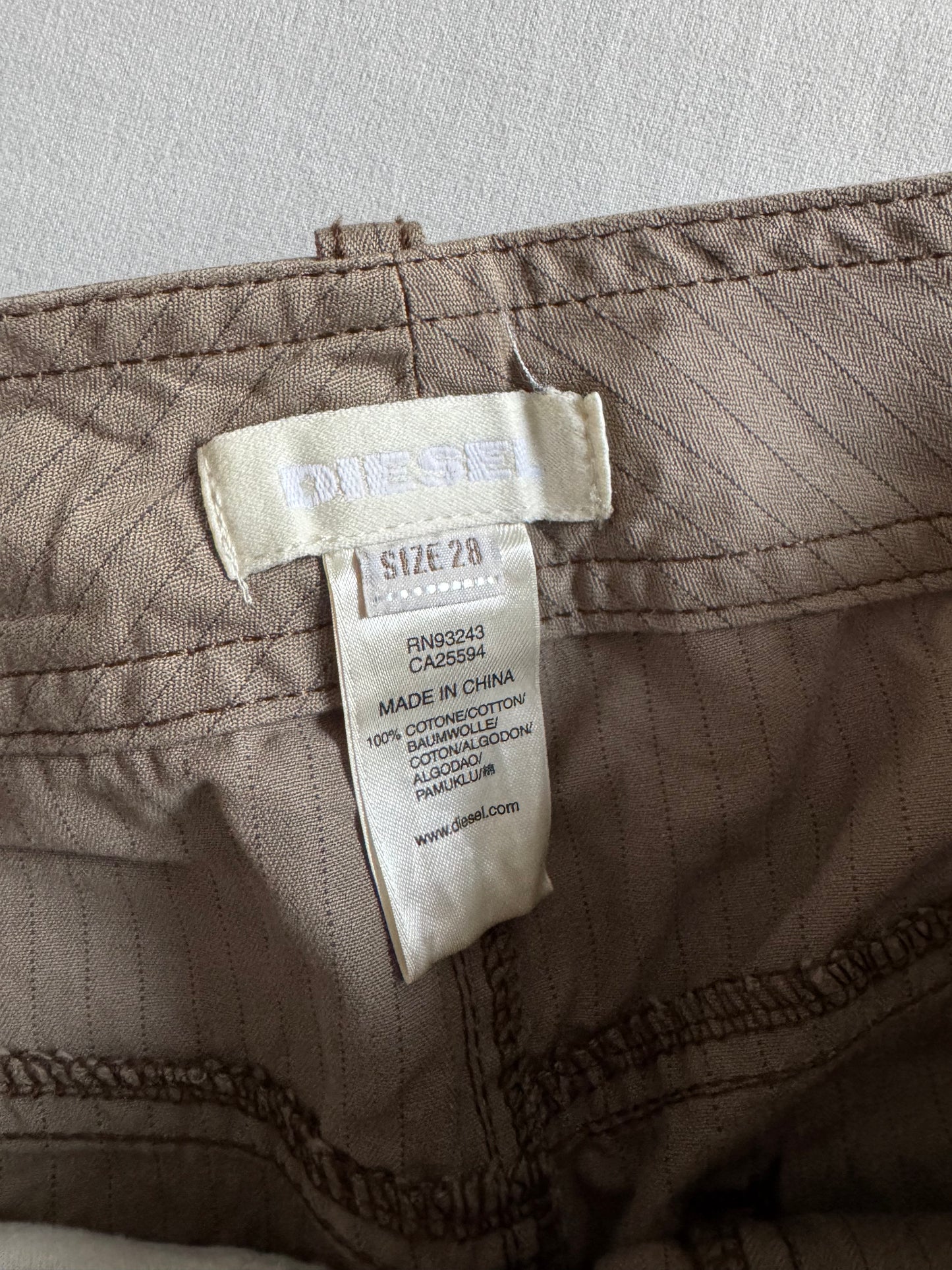 ✏️ ⛽️ Fustă Diesel Y2K maro tip carpenter, croială pencil – mărimea US 28