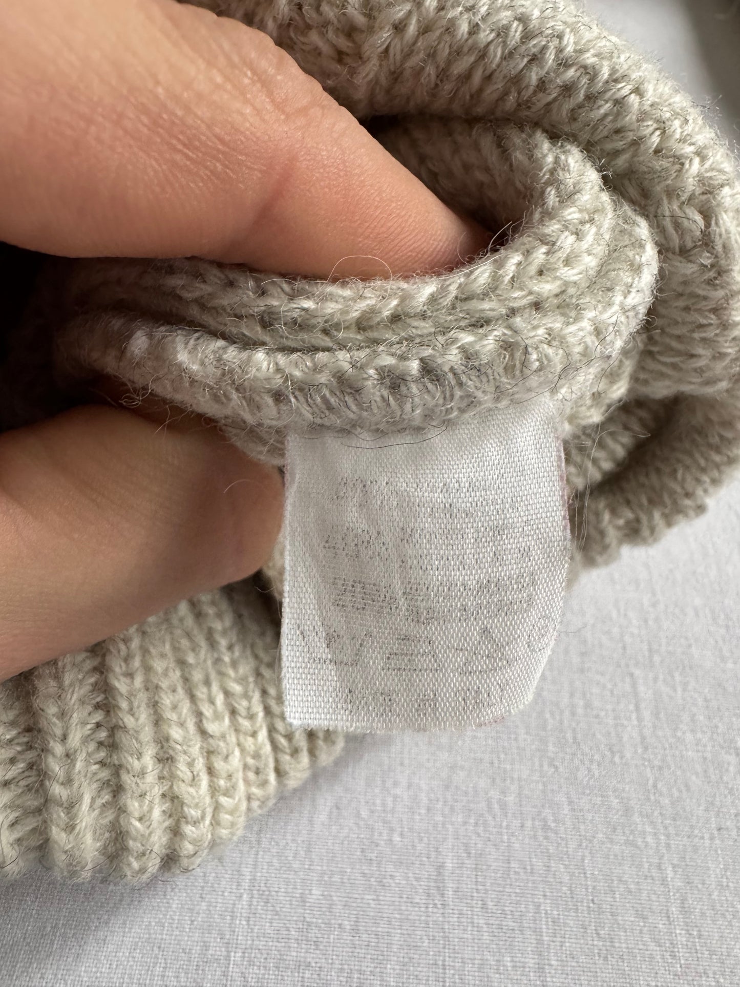 🧶 Cardigan Vintage Bărbați Gri Cable Knit din Lână, Alpaca și Acril – L