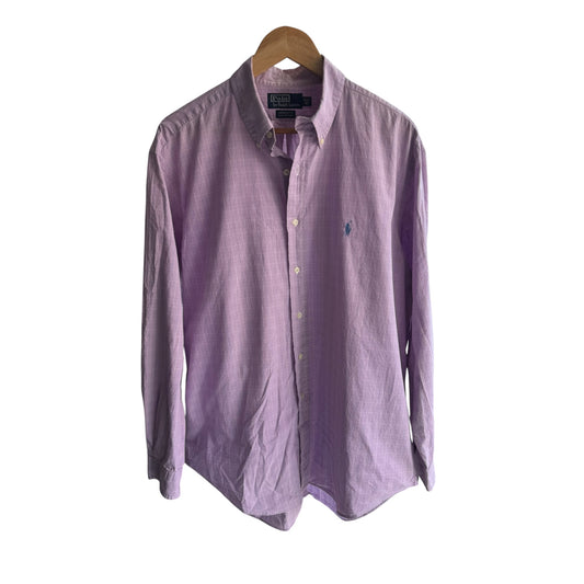 🐴 Cămașă Carouri Lila Polo Ralph Lauren Vintage | Relaxed Fit – L Bărbați