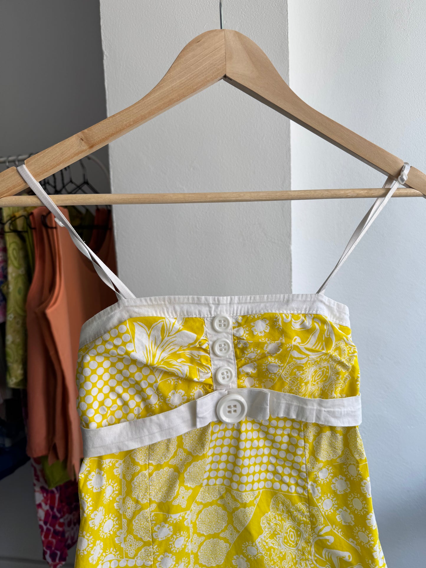 🍋 Top Imprimat Galben Y2K | Made in Italy – M Damă