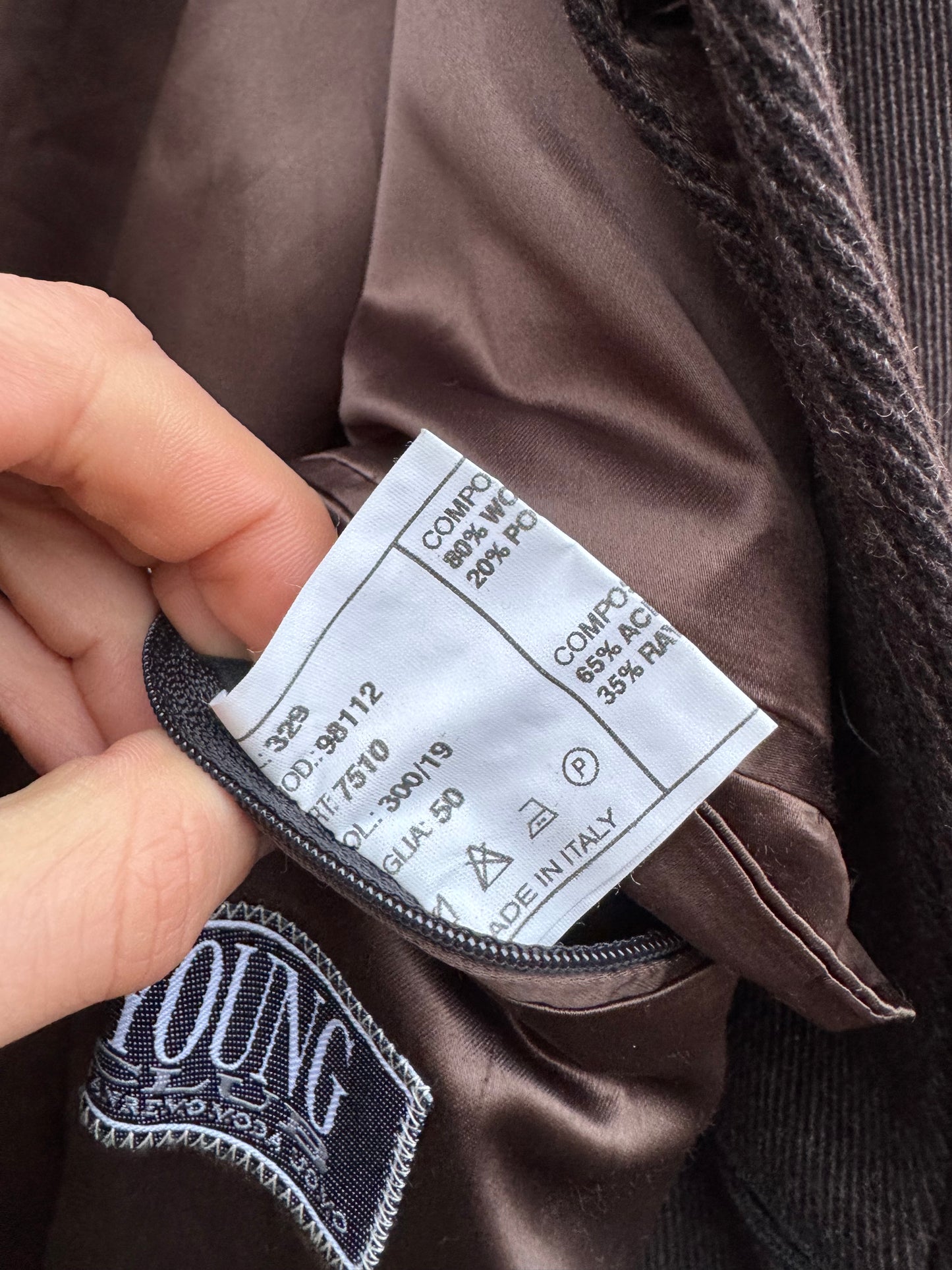 🧥 Palton Vintage Bărbați Maro Închis din Lână – Marimea 50 (L)