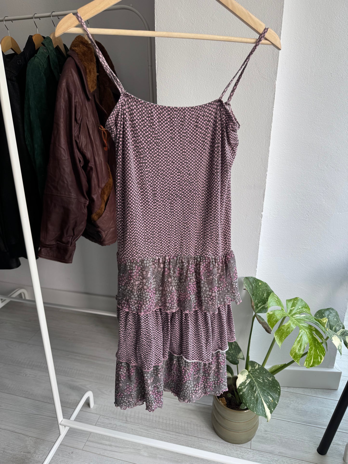 🌺 Rochie Y2K Mesh Floral Sun Dress – XS/S Damă – Made in Italy