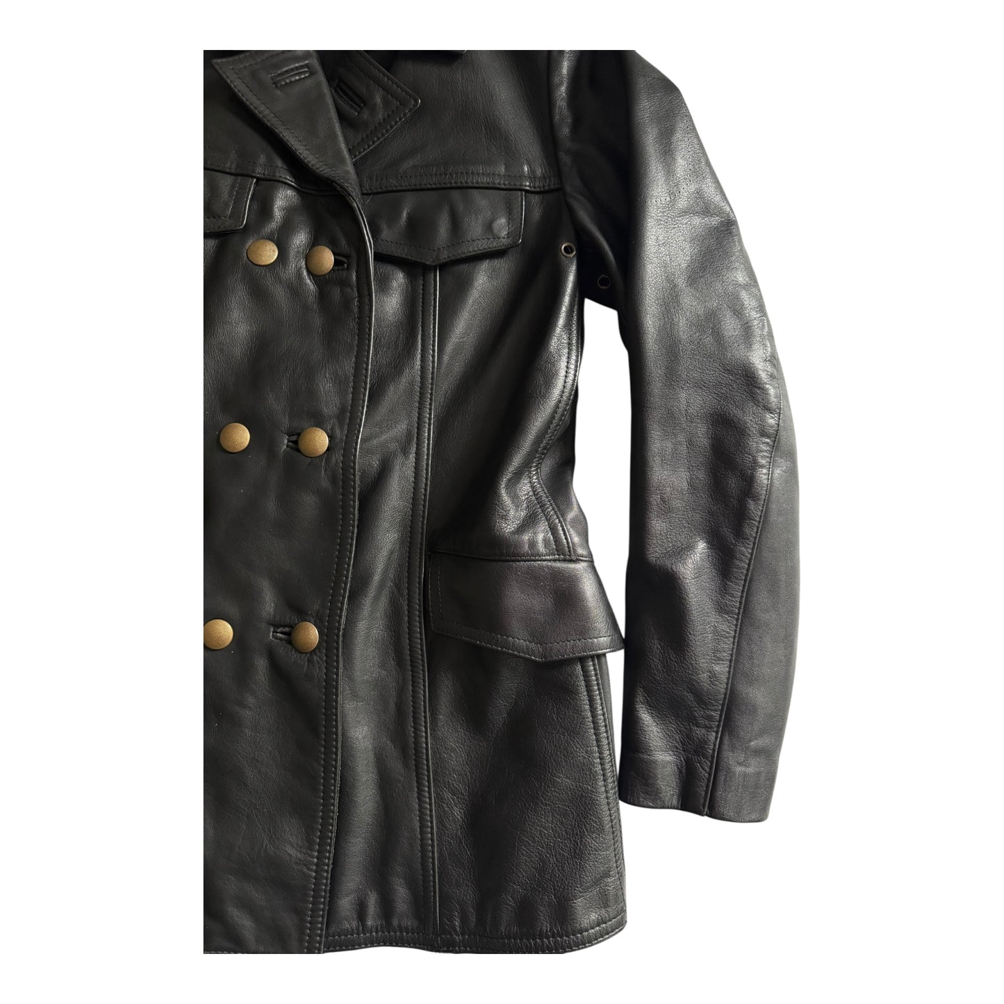 👮 1987 German Police Leather Jacket – Women’s Size 38 (M)