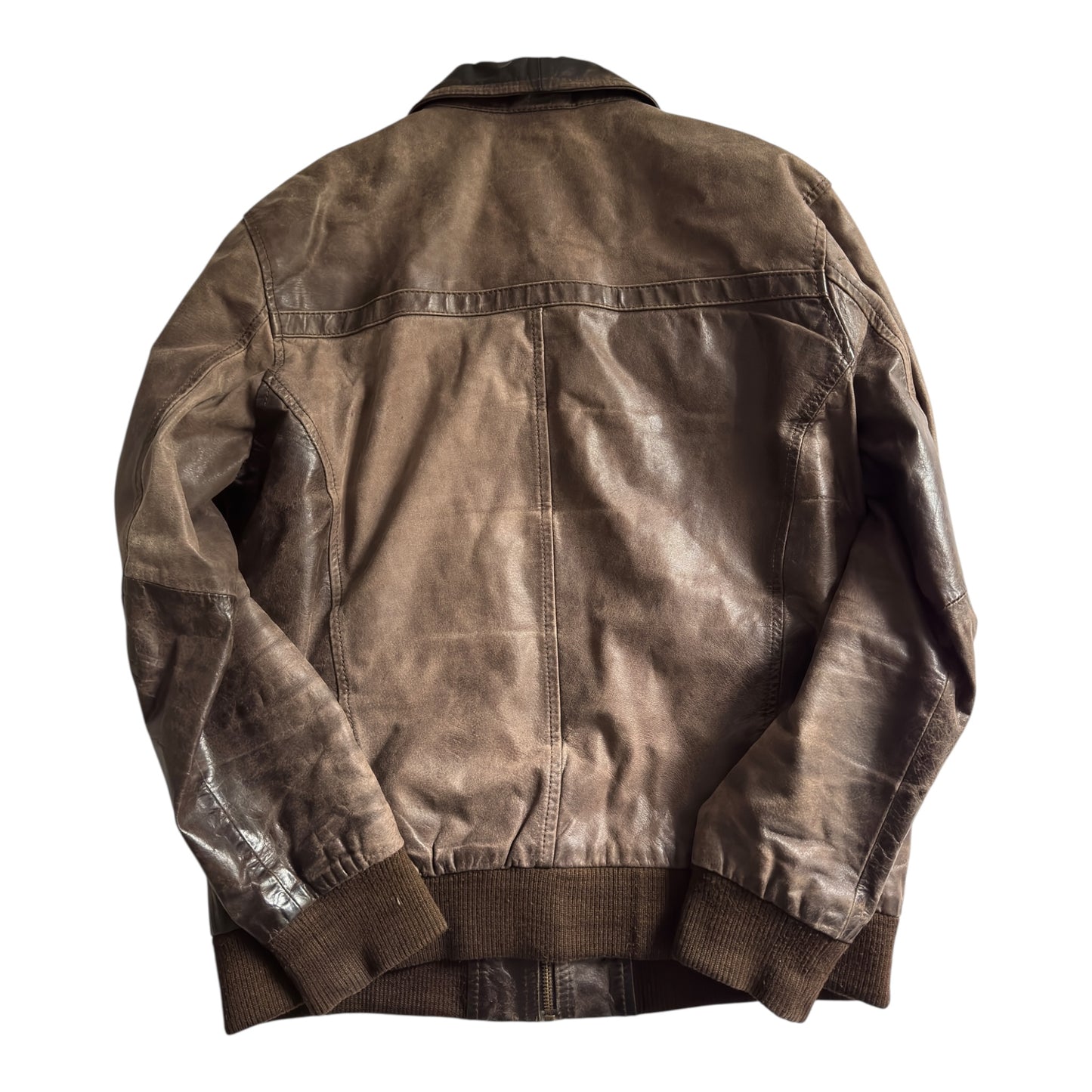 🧥 Jachetă vintage din piele maro – mărimea XL