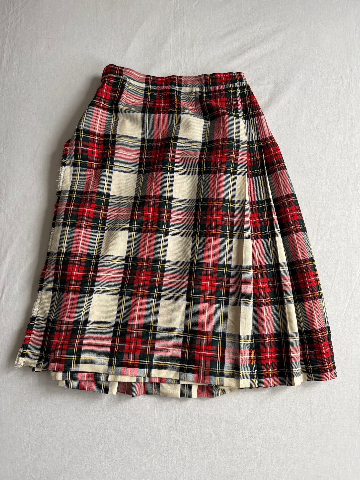 🏴󠁧󠁢󠁳󠁣󠁴󠁿 Fustă Vintage Tartan din Lână Virgină – aprox. S / M (Ajustabilă)