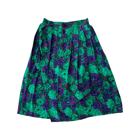 🌸 Fustă Vintage Floral Printed Asimetrică – IT 42 (S Damă) – Made in Italy