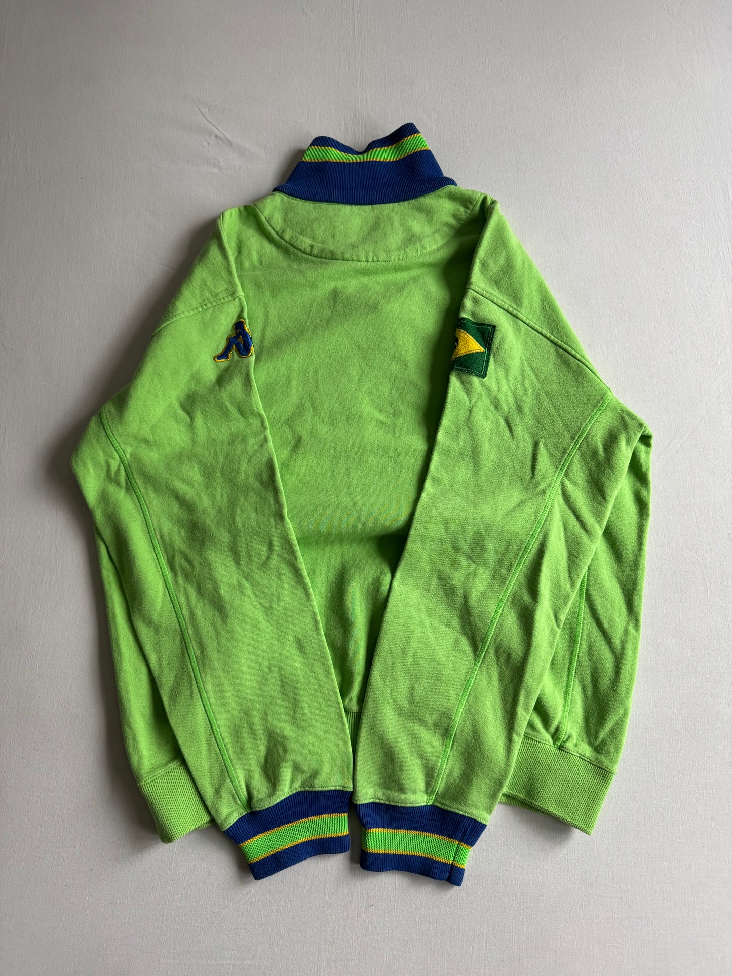 🇧🇷 Bluza Vintage Kappa Green Brazil Flag Quarter Zip – XL
