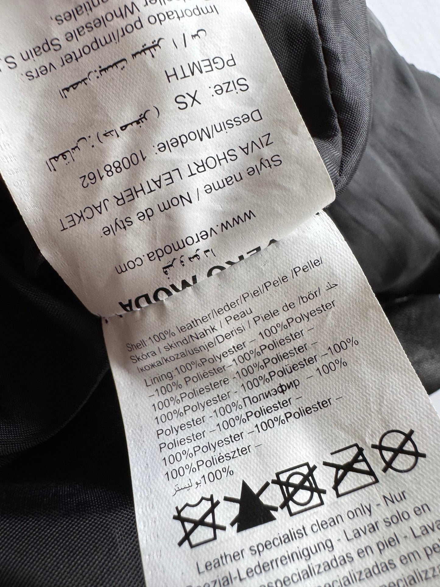 🏍️ Geacă Biker Y2K Damă din Piele Neagră – XS