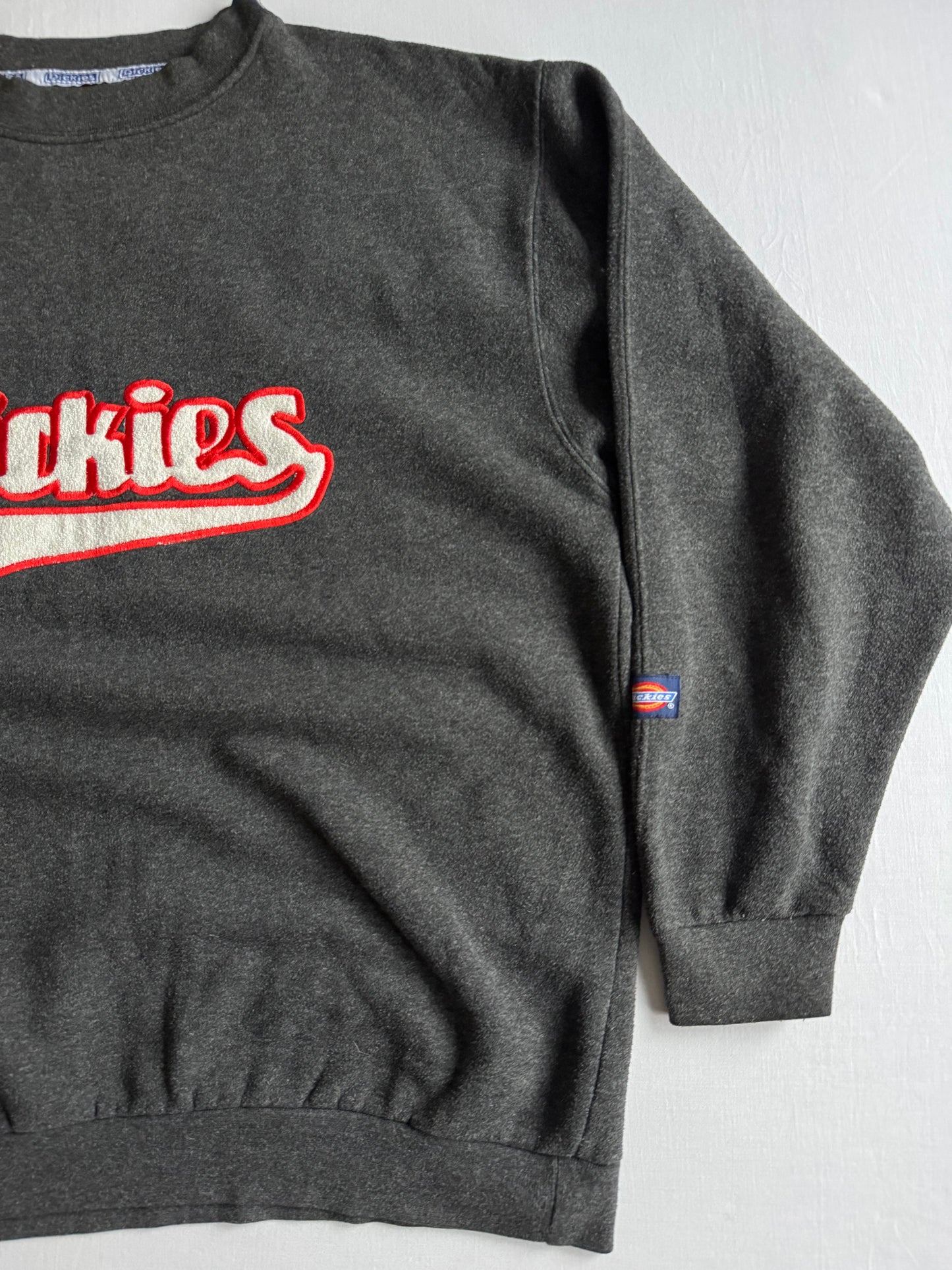 🛹 Pulover Vintage Dickies Gri Crewneck – XL