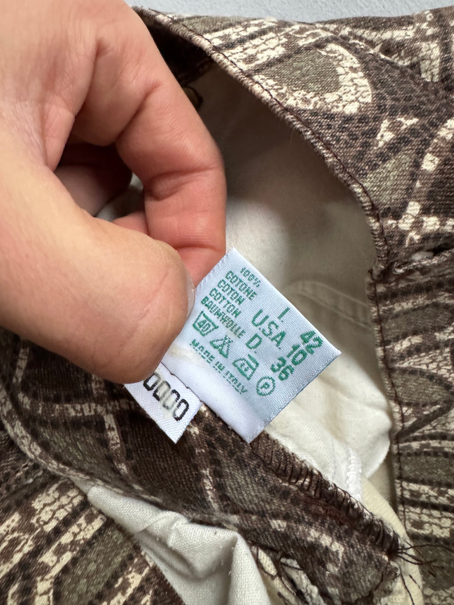 📐 Pantaloni Vintage Geometric Print / Made in Italy (EU 36)