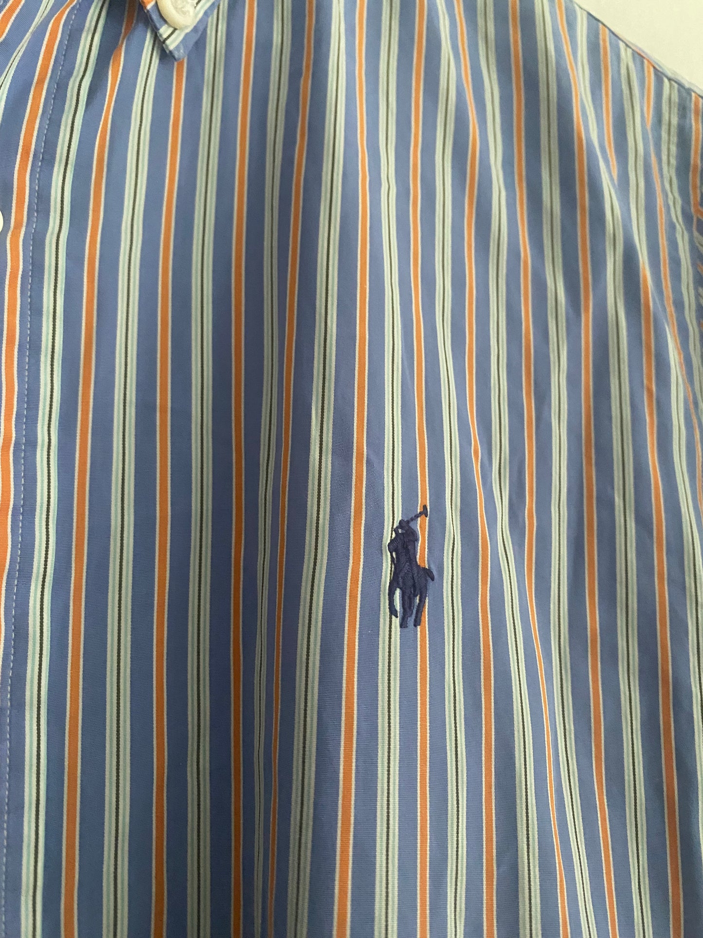 Cămașă Vintage Ralph Lauren Bleumarin cu Dungi – Mărime M