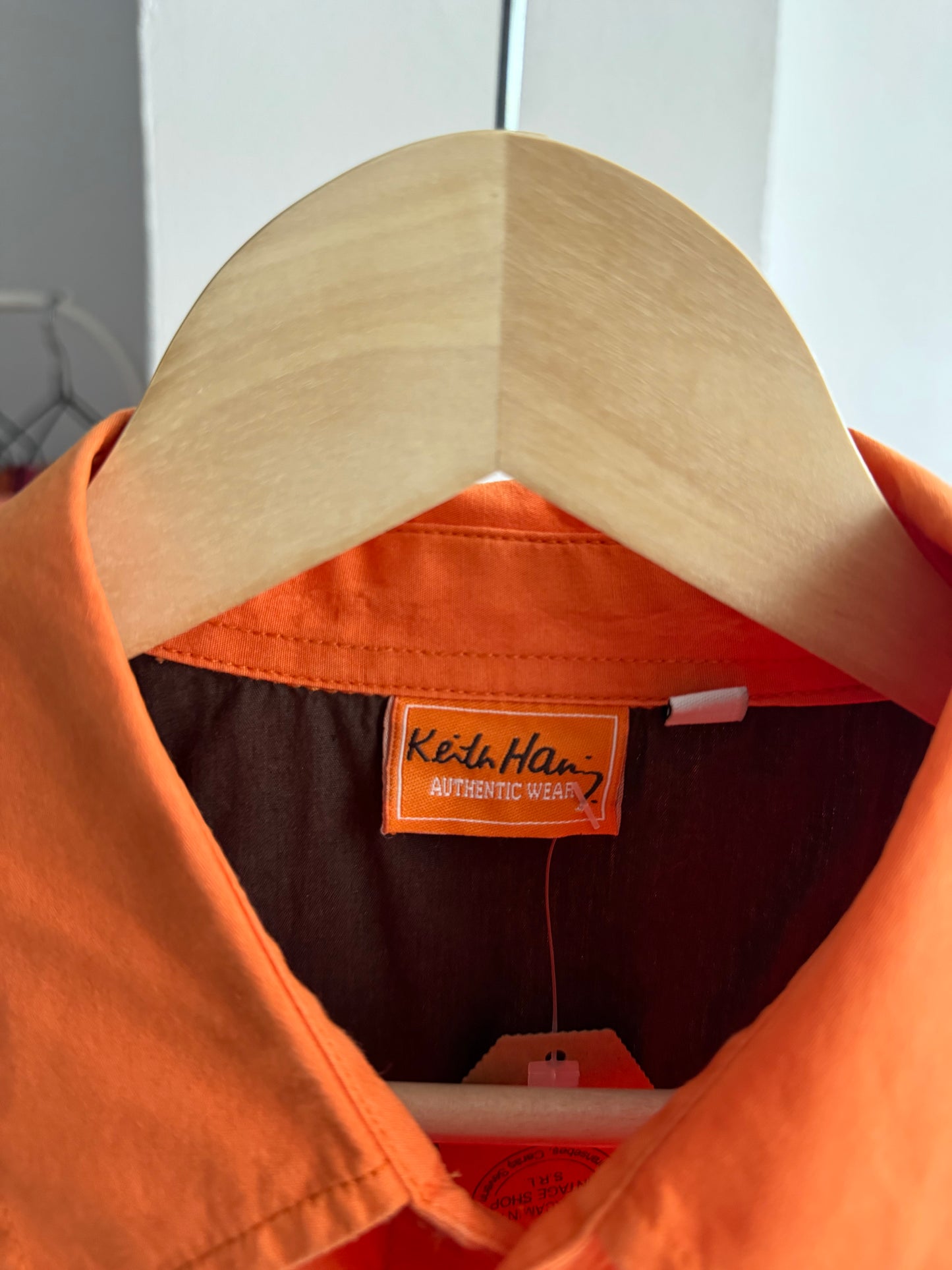 🍊 Cămașă Keith Haring Print Portocaliu Vintage | Bumbac – M
