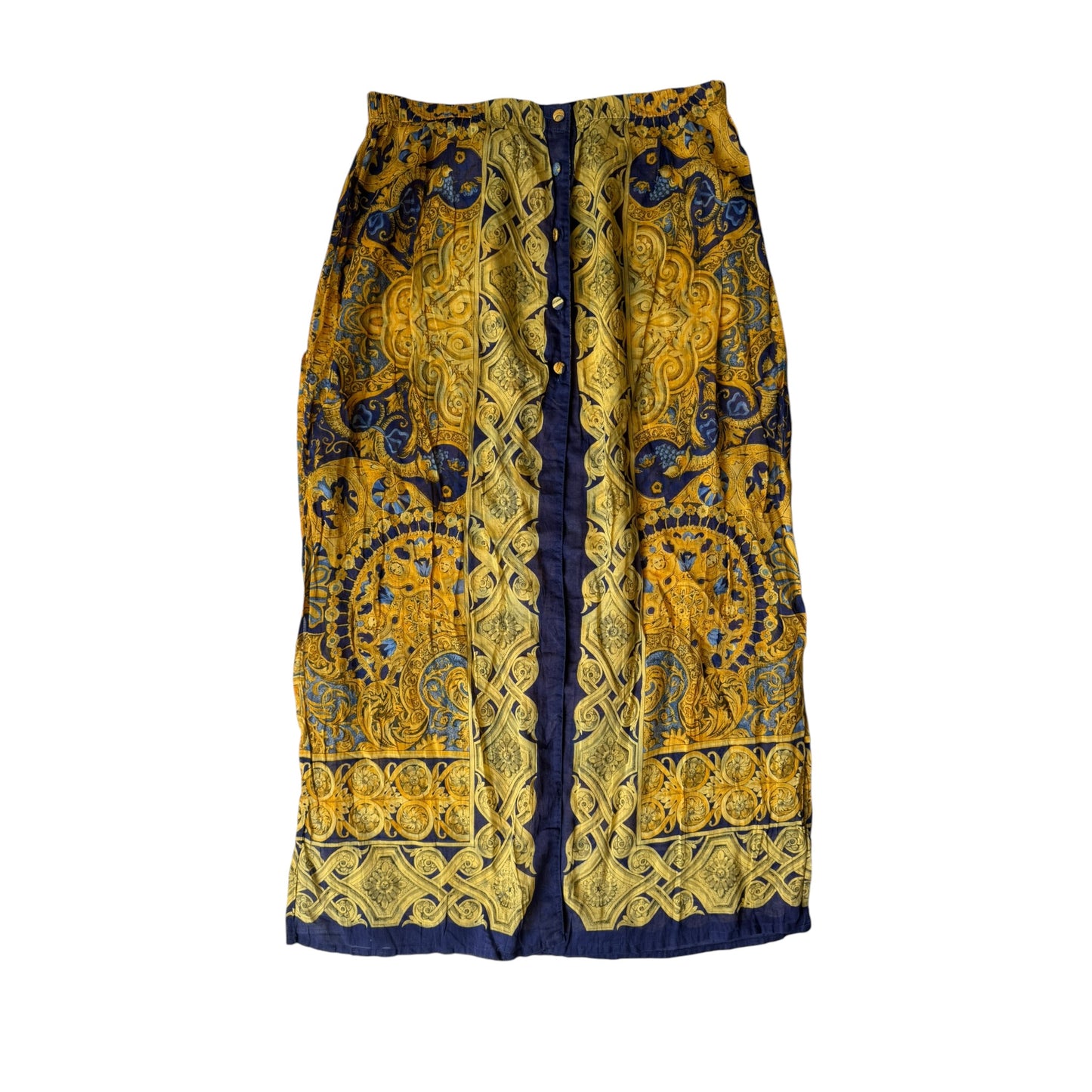 🌴 Fustă Vintage Baroque Print Beach – M/L Damă – Made in Italy