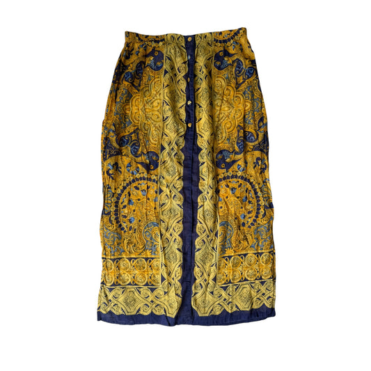 🌴 Fustă Vintage Baroque Print Beach – M/L Damă – Made in Italy
