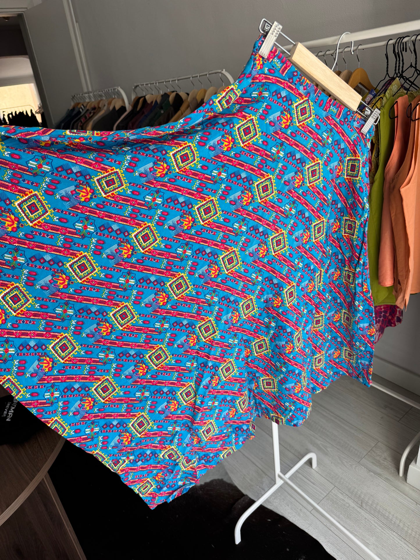 ☀️ Fustă Vintage cu Print – Approx. XS–S Damă