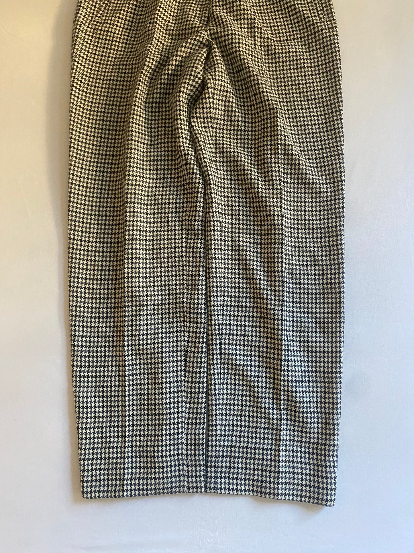 🦓 Pantaloni Vintage – Houndstooth Pattern – 100% Lână – IT 46 (EU 42) – Made in Italy