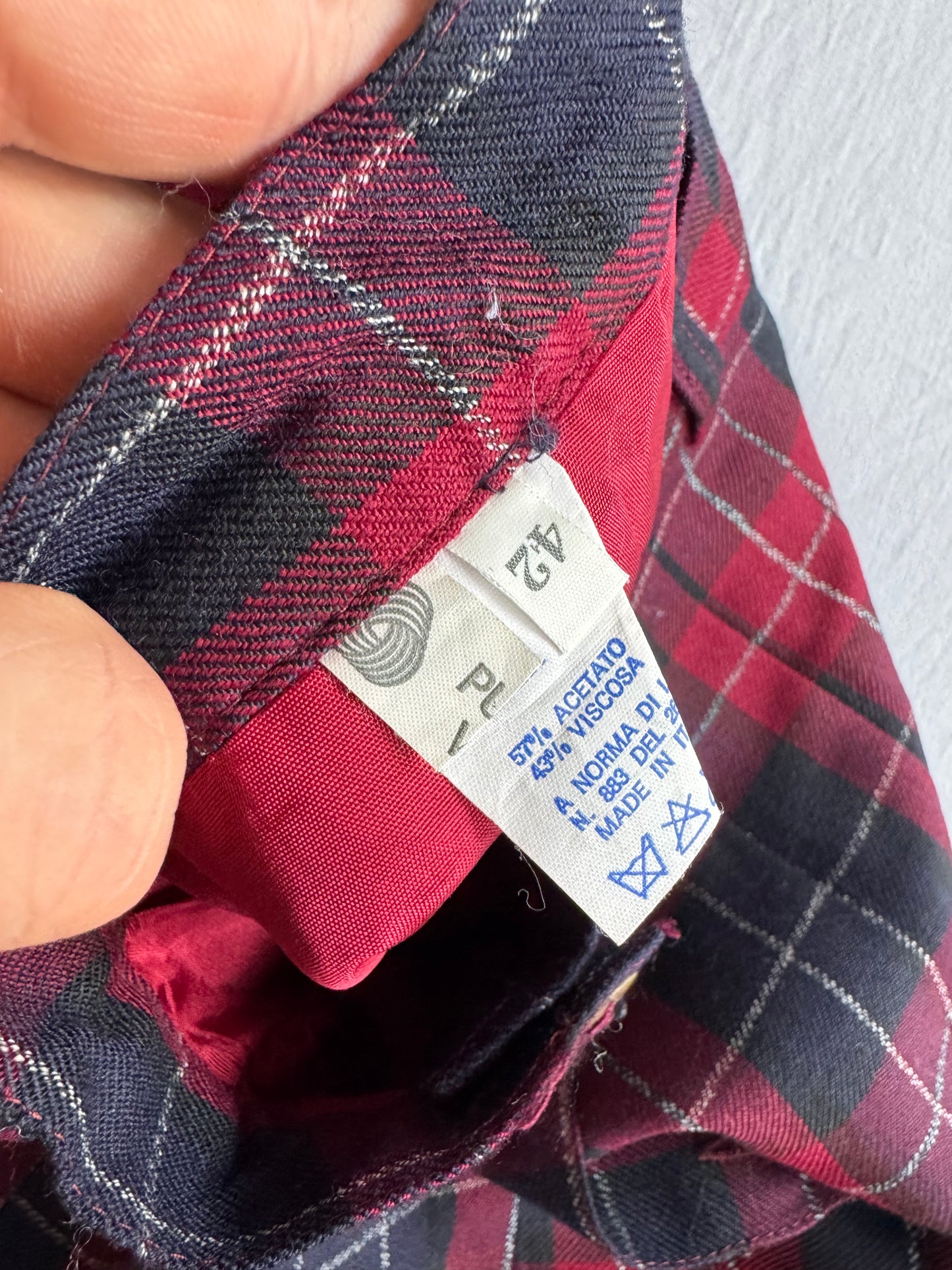 🧍‍♀️ Fustă Vintage din Lână Virgină Tartan – S (IT 42)