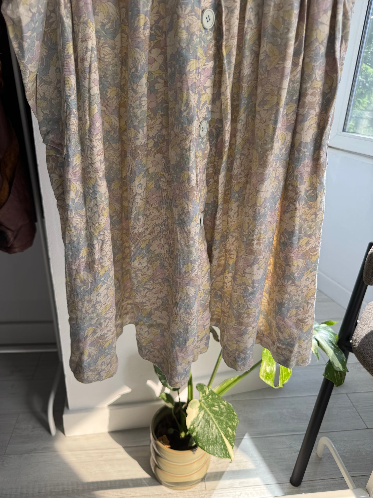 🌸 Fustă Vintage Floral Printed cu Buzunare Laterale – XS/S Damă