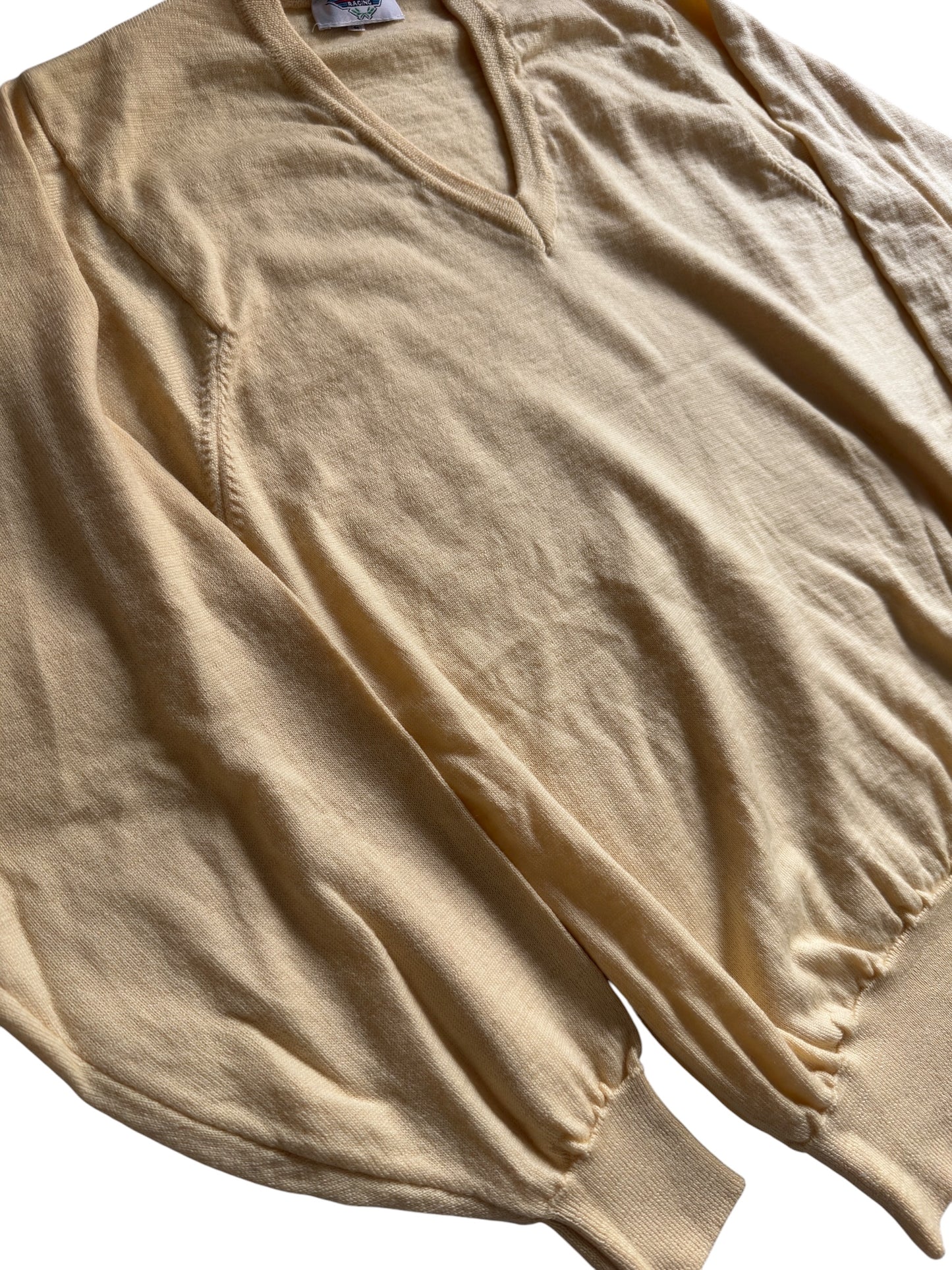 🏁 🍋 Pulover Vintage Martini Racing – Yellow V-Neck – 100% Merino Superfine – Made in Italy – Men’s S