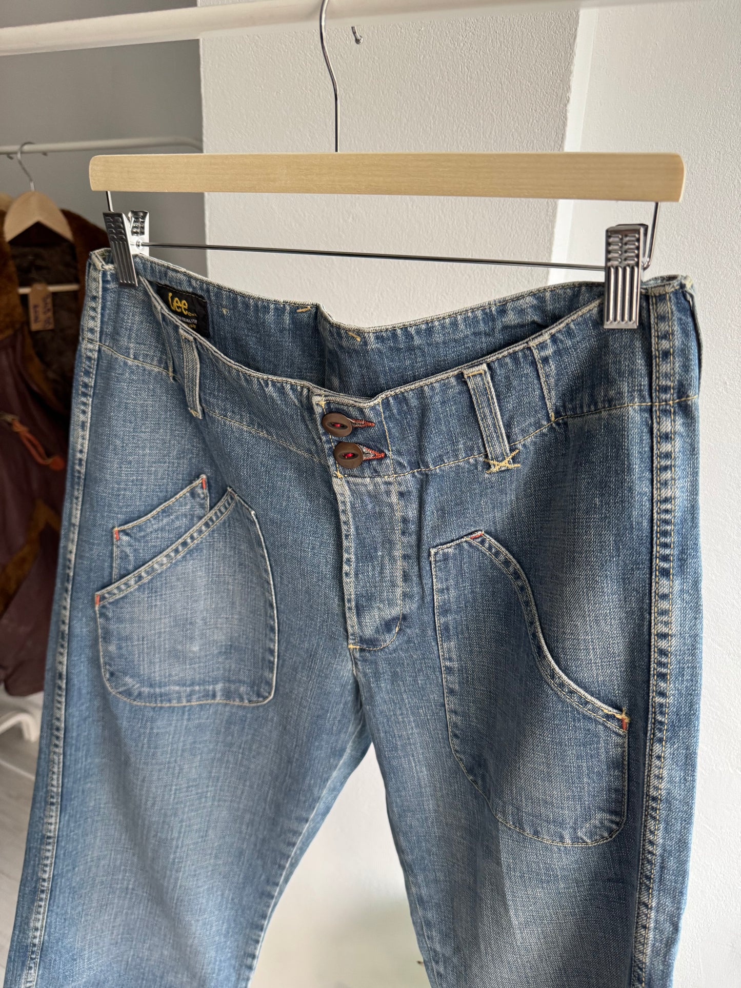 👖 Pantaloni Scurți Vintage Lee Worker Bermuda Jorts – W31 Bărbați