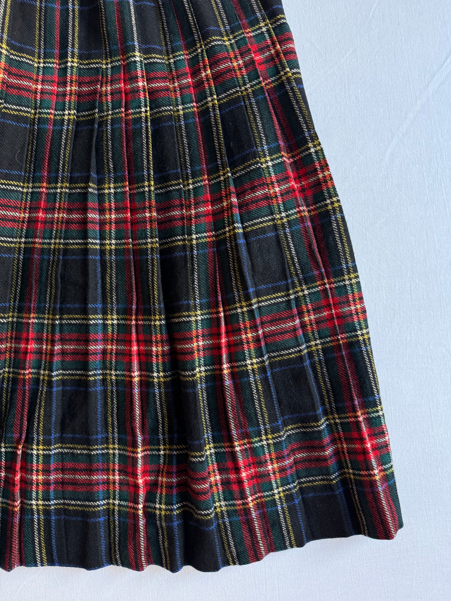 🇬🇧 Fustă Vintage Plisată din Lână Tartan – aprox. XS