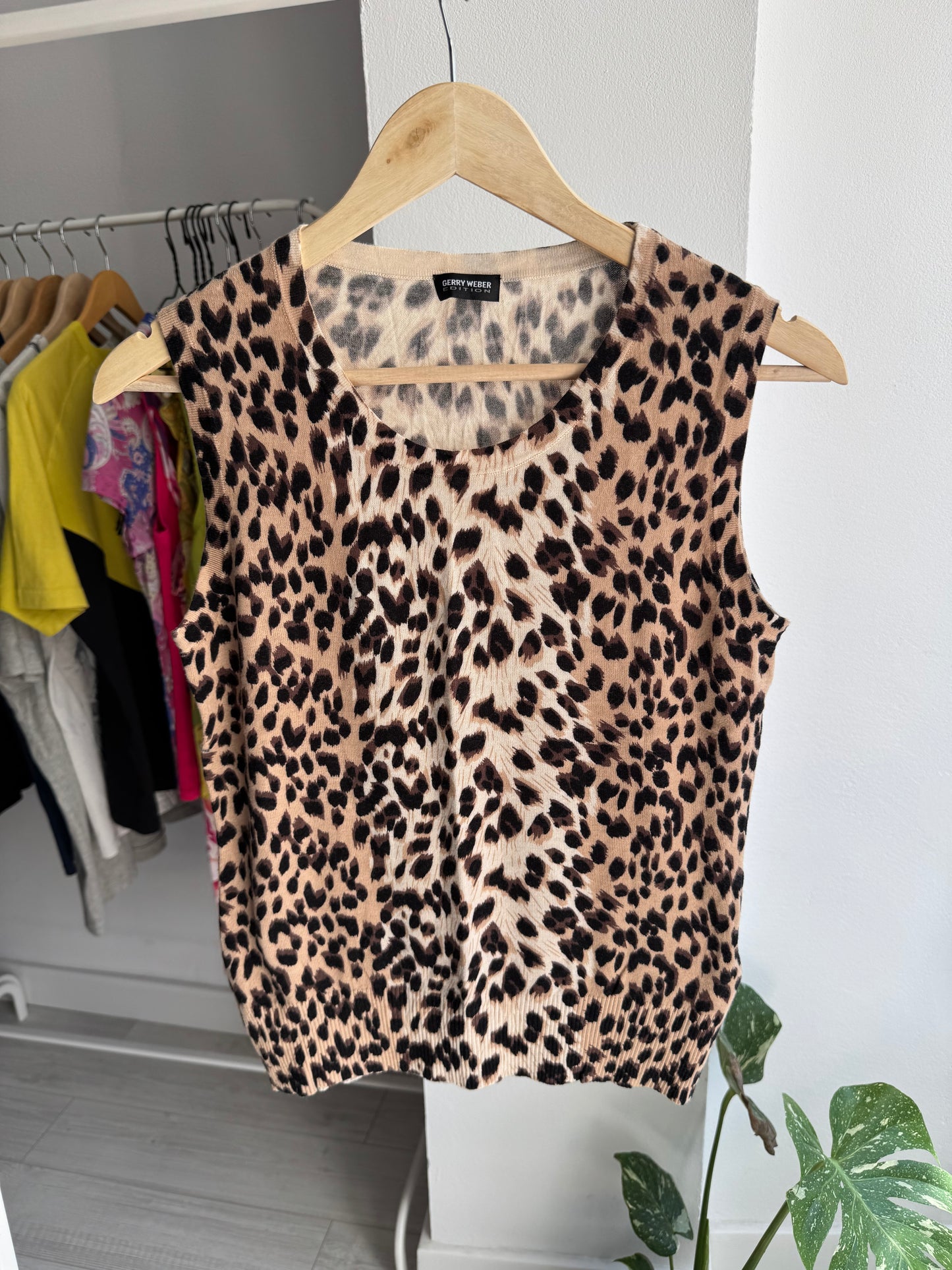 🐆 Top Y2K Tricotat Animal Print – EU 38 Damă (M)