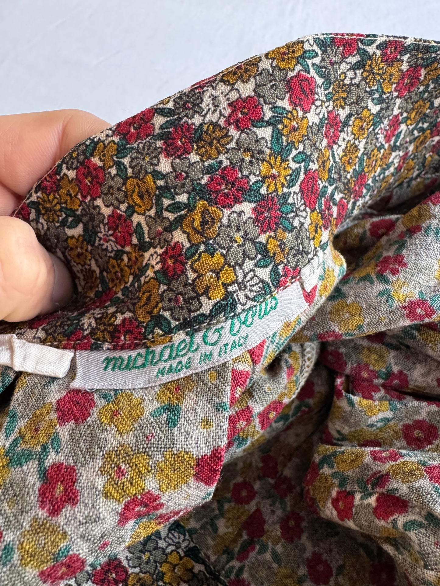 💐 Fustă Vintage din Lână cu Imprimeu Floral – S (IT 42)