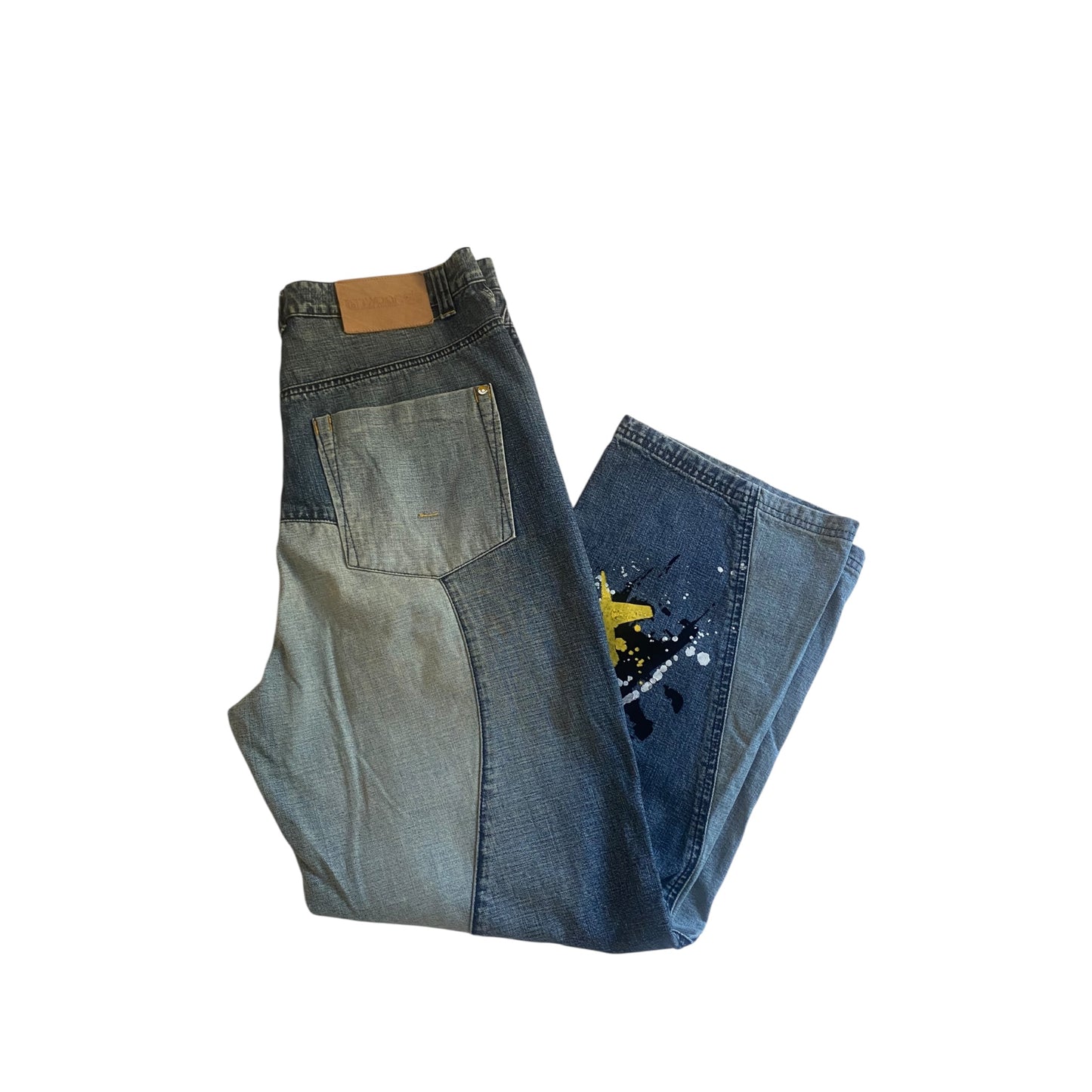 📻 Jeanși Y2K Two Angle – Baggy – Printed & Embroidered – XL