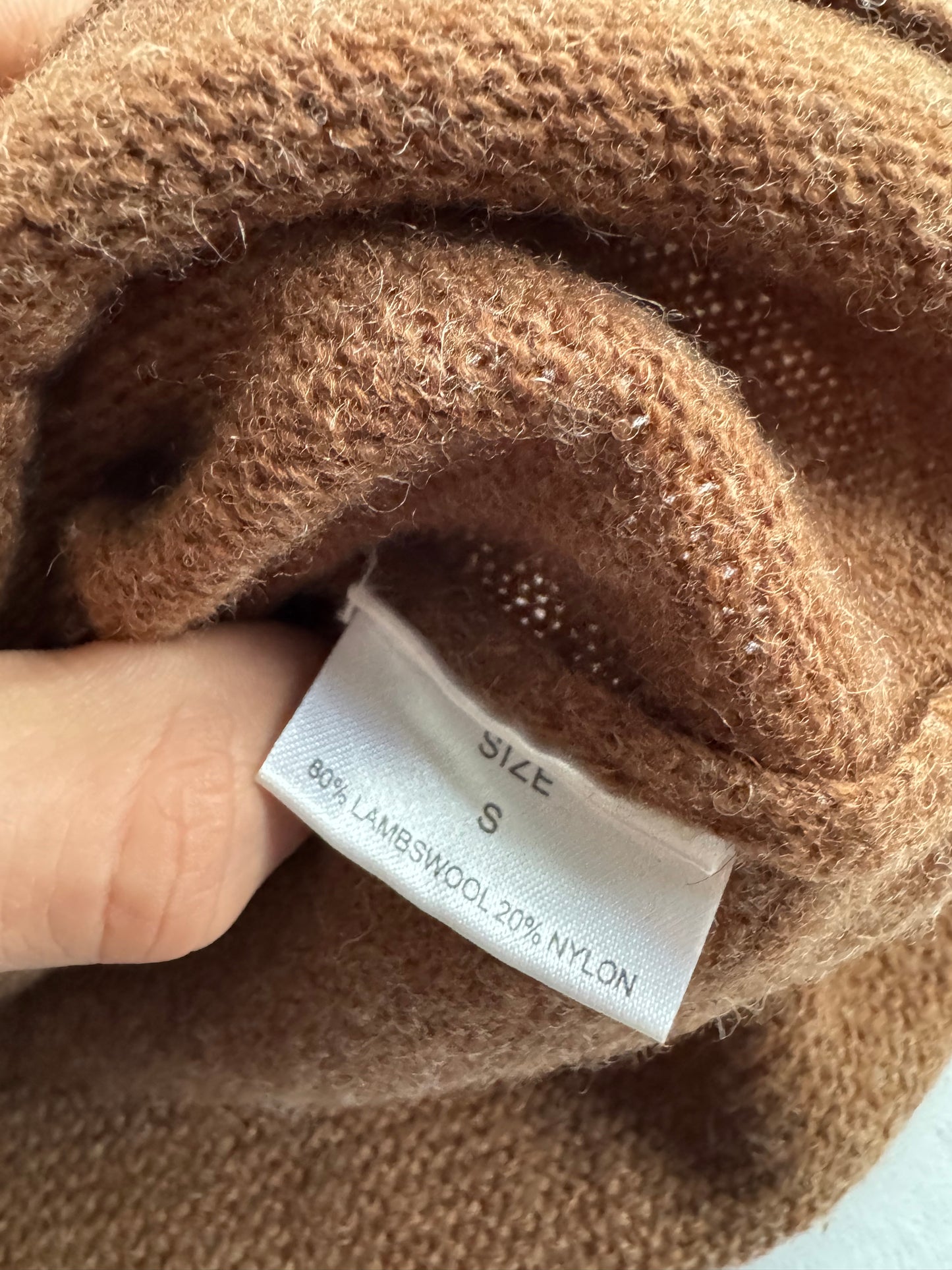 🪵 Pulover Y2K Damă Maro din Lambswool – S