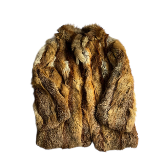 🦊 Haină Vintage din Blană de Vulpe – Mărime Aproximativă M Femei