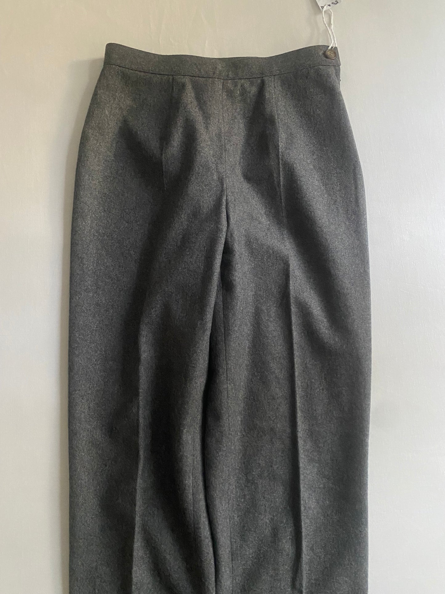 🐑 Pantaloni Vintage Gri Deschis – 100% Lână Virgină – IT 42 (EU 38)