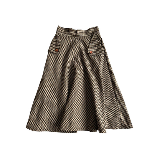 🧵 Fustă Vintage cu Pattern Houndstooth (Mărime IT 44 - L)