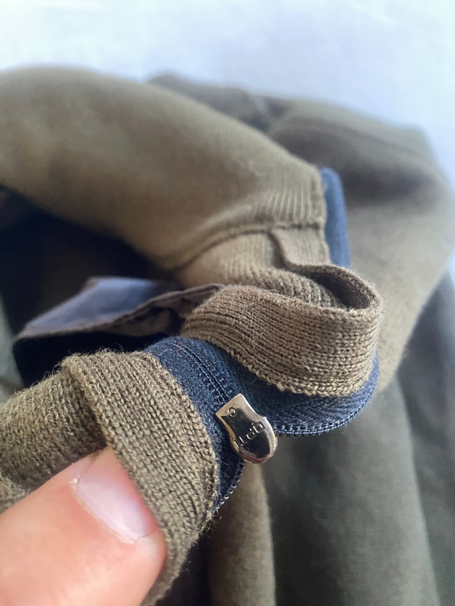 Vintage Prada Dark Green Wool Quarter Zip Jumper
