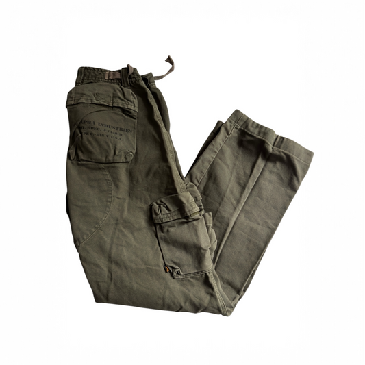 🪖 Alpha Industries Dark Green Cargo Trousers – US 31