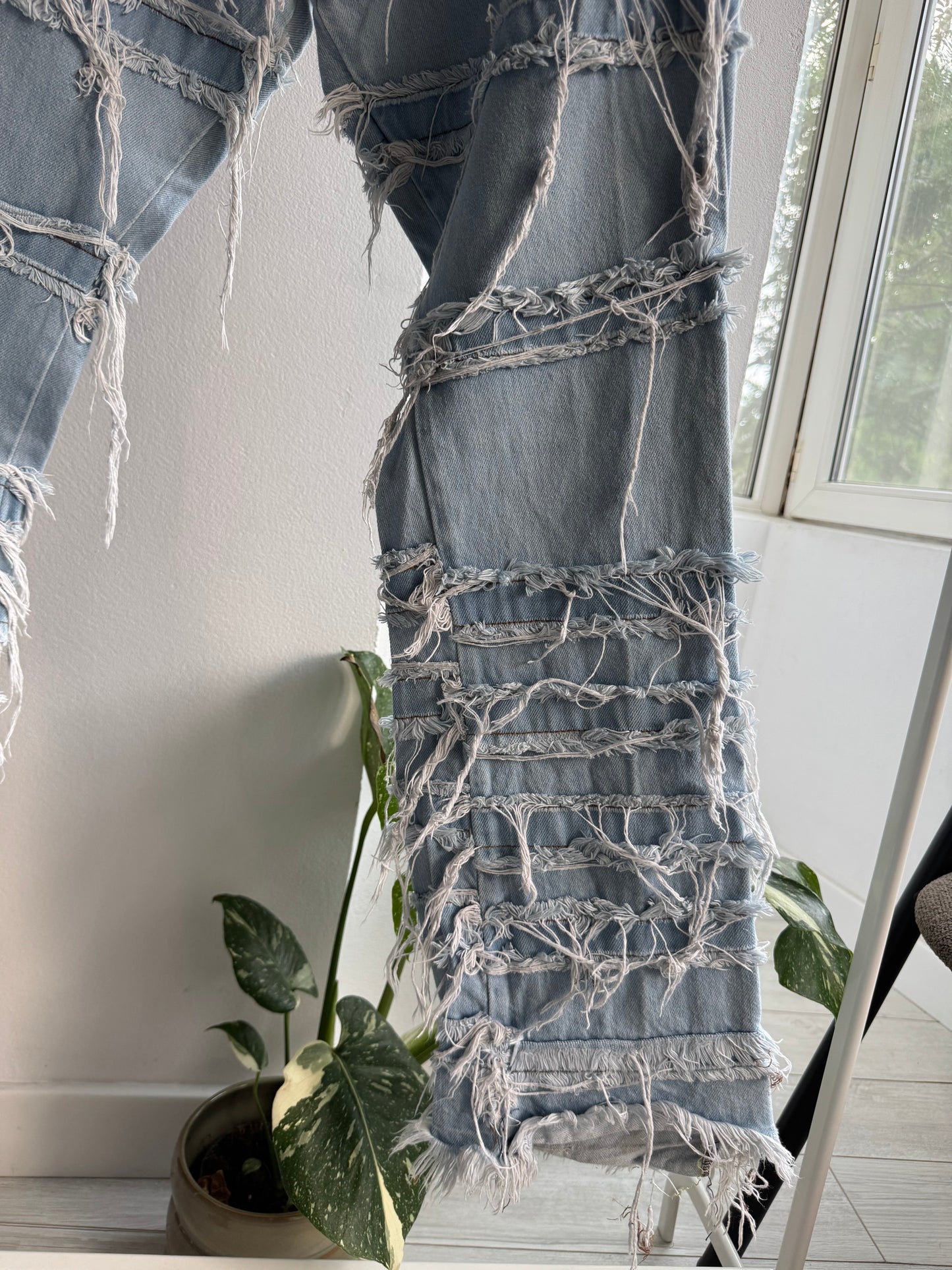 👖 Y2K Stacked Bootcut Jeans cu Franjuri – EU 50 (L Bărbați) – Made in Italy