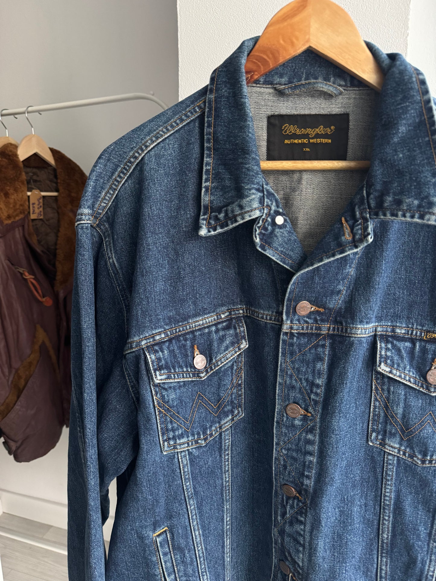 🤠 Geacă Denim Vintage Wrangler Broken Twill – XXL