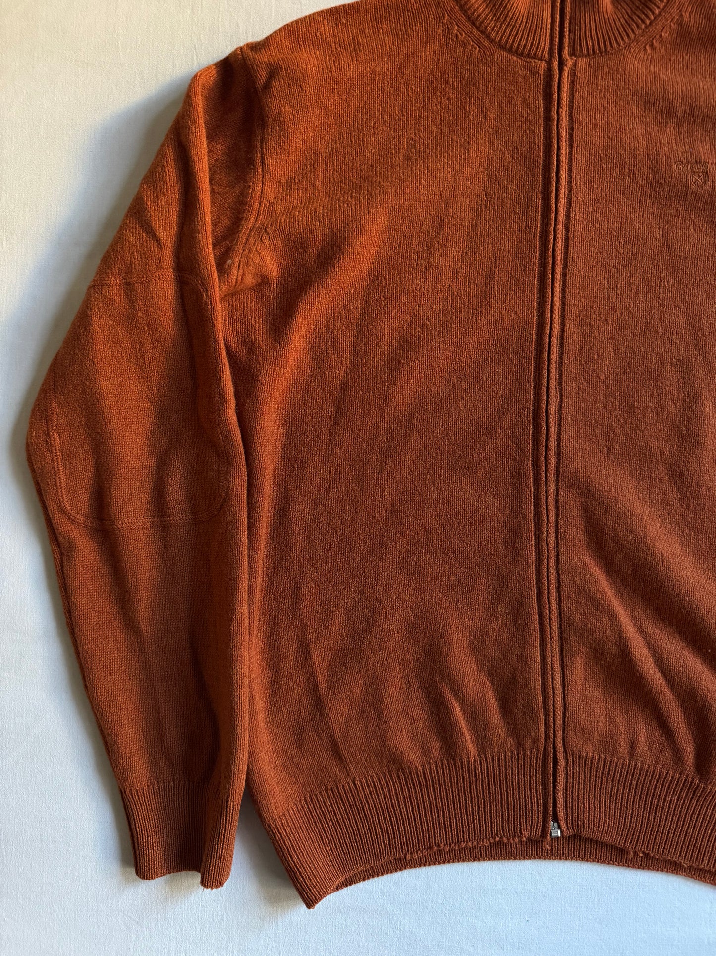 🧶 Pulover Barbour portocaliu cu fermoar – mărimea M bărbați