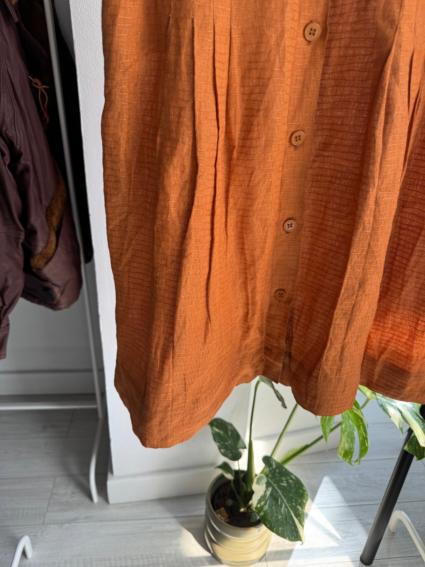 🍊 Fustă Vintage Orange Textured – IT 42 (S Damă)